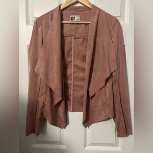 Kut from the Kloth Pink Faux Suede Waterfall Blazer